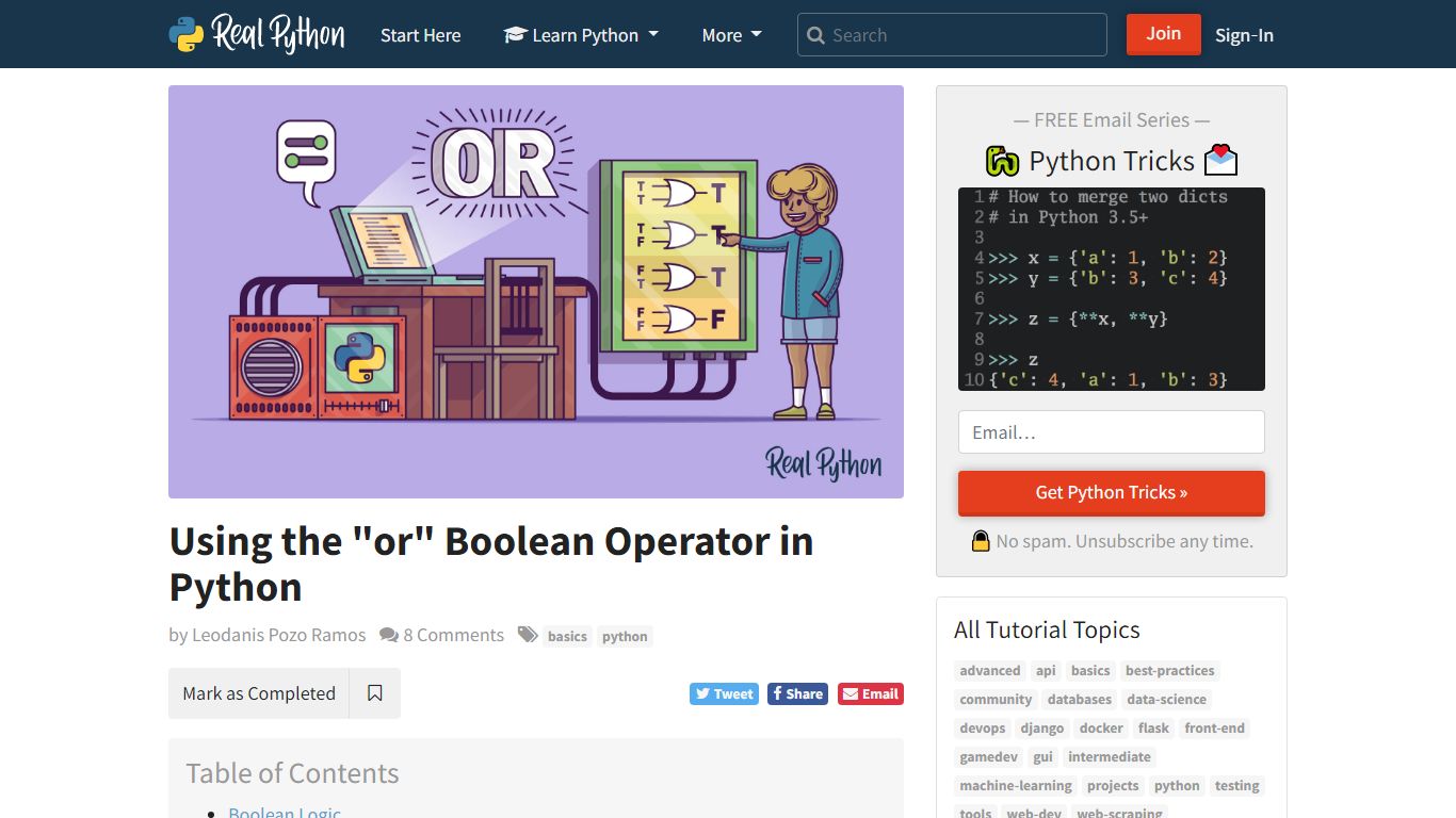 Using the "or" Boolean Operator in Python – Real Python